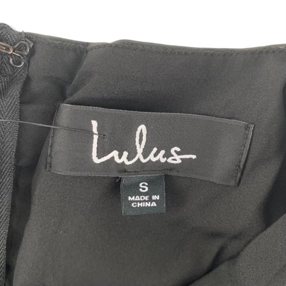 Lulus Women's Vegan Leather Crew Neck Mini Dress Black Size S - Picture 11 of 13